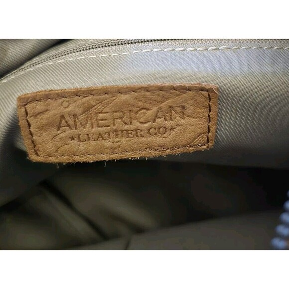 American Leather Co Austin Cafe Latte Tooled Embossed Tan Leather‎  Bag - Picture 11 of 13